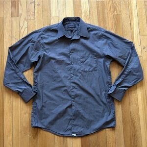 Arrow Men's Dark Gray Wrinkle Free Broadcloth - Size Large, Made in USA